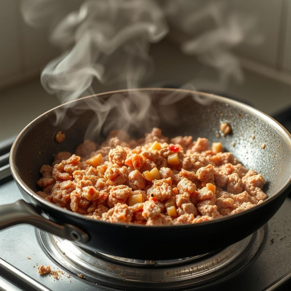 Dream : Frying minced meat in a dream