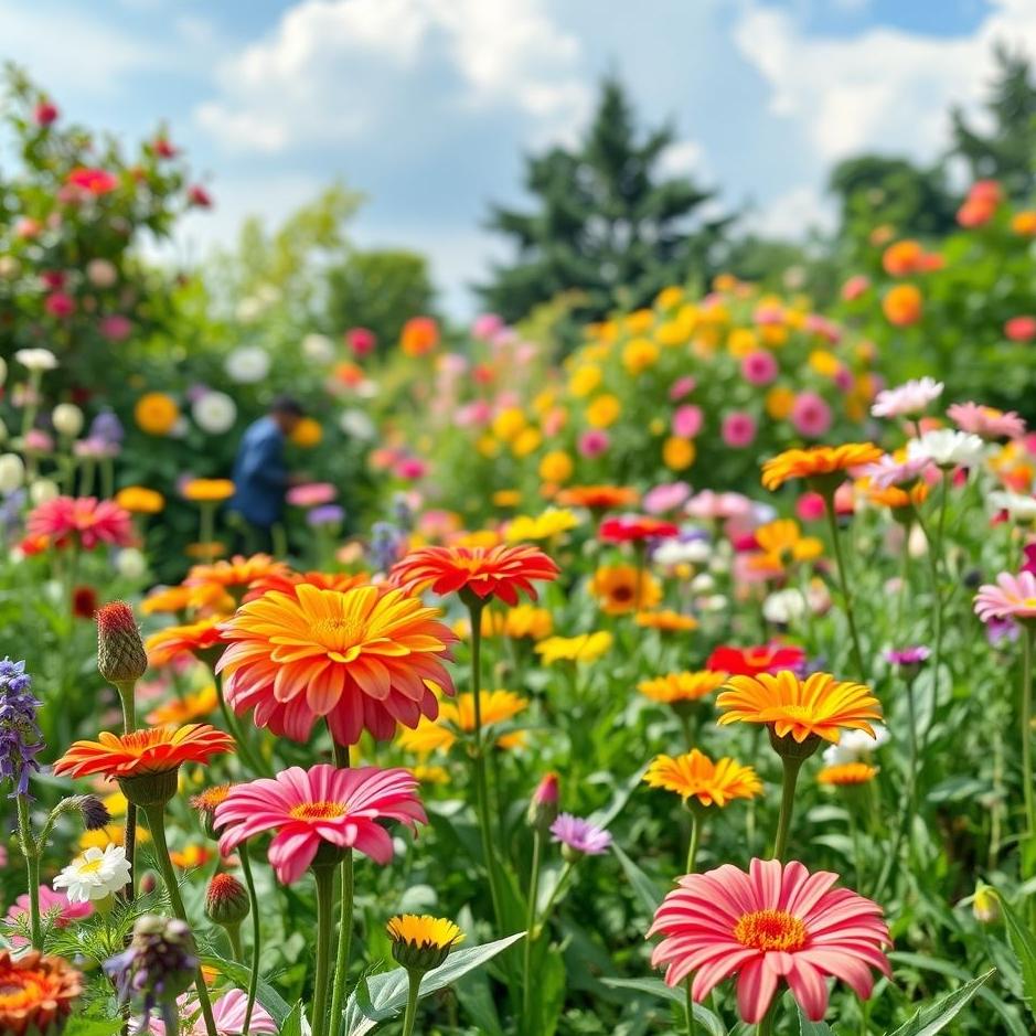 Dream : Garden with colorful flowers in a dream