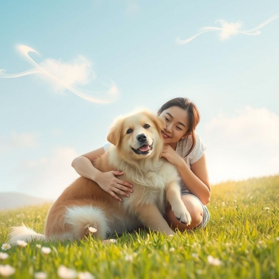 Dream : Getting along well with a dog in a dream