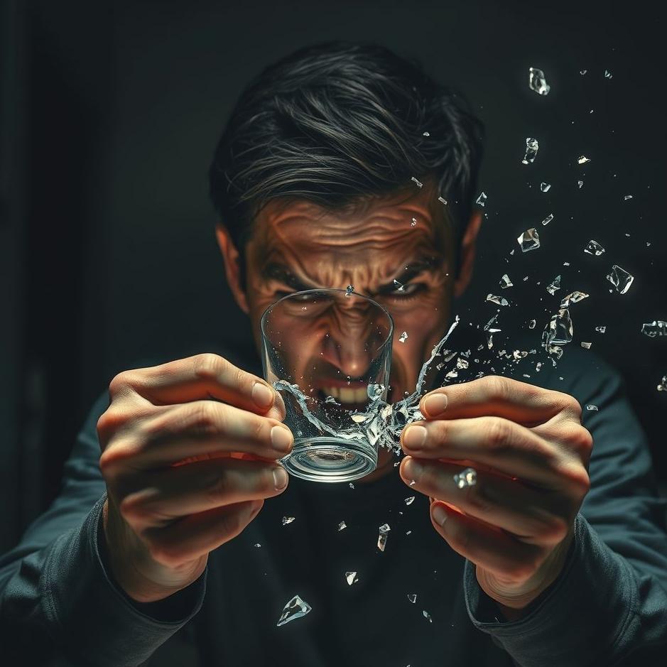 Dream : Getting angry and breaking a glass in a dream