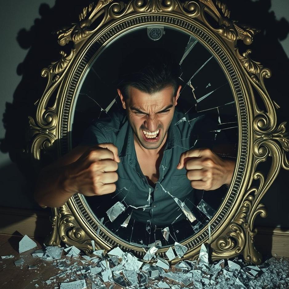 Dream : Getting angry and breaking a mirror in a dream