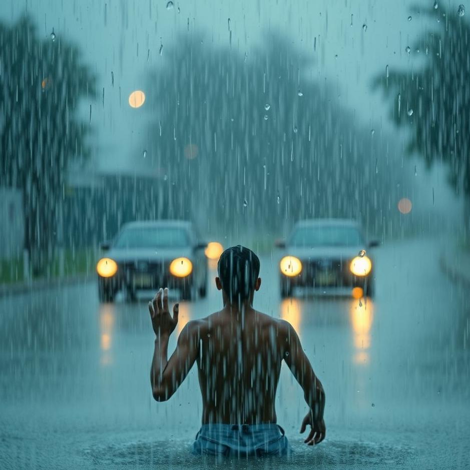 Dream : Getting caught in a heavy rain in a dream
