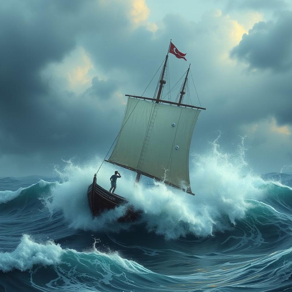 Dream : Getting caught in the waves on a ship in a dream