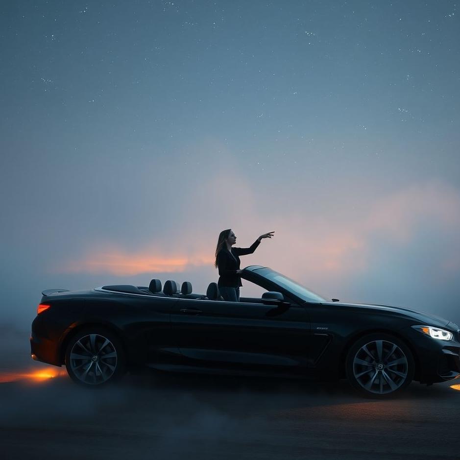 Dream : Getting into a black convertible in a dream