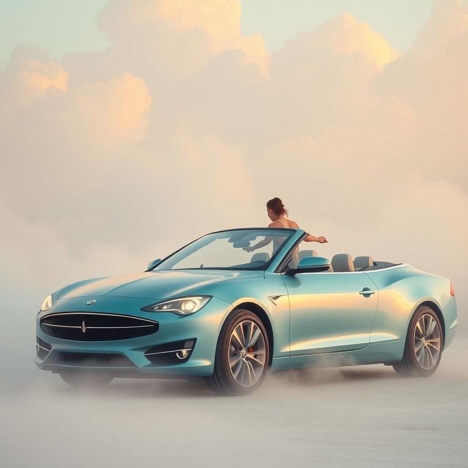 Dream : Getting into a blue convertible in a dream