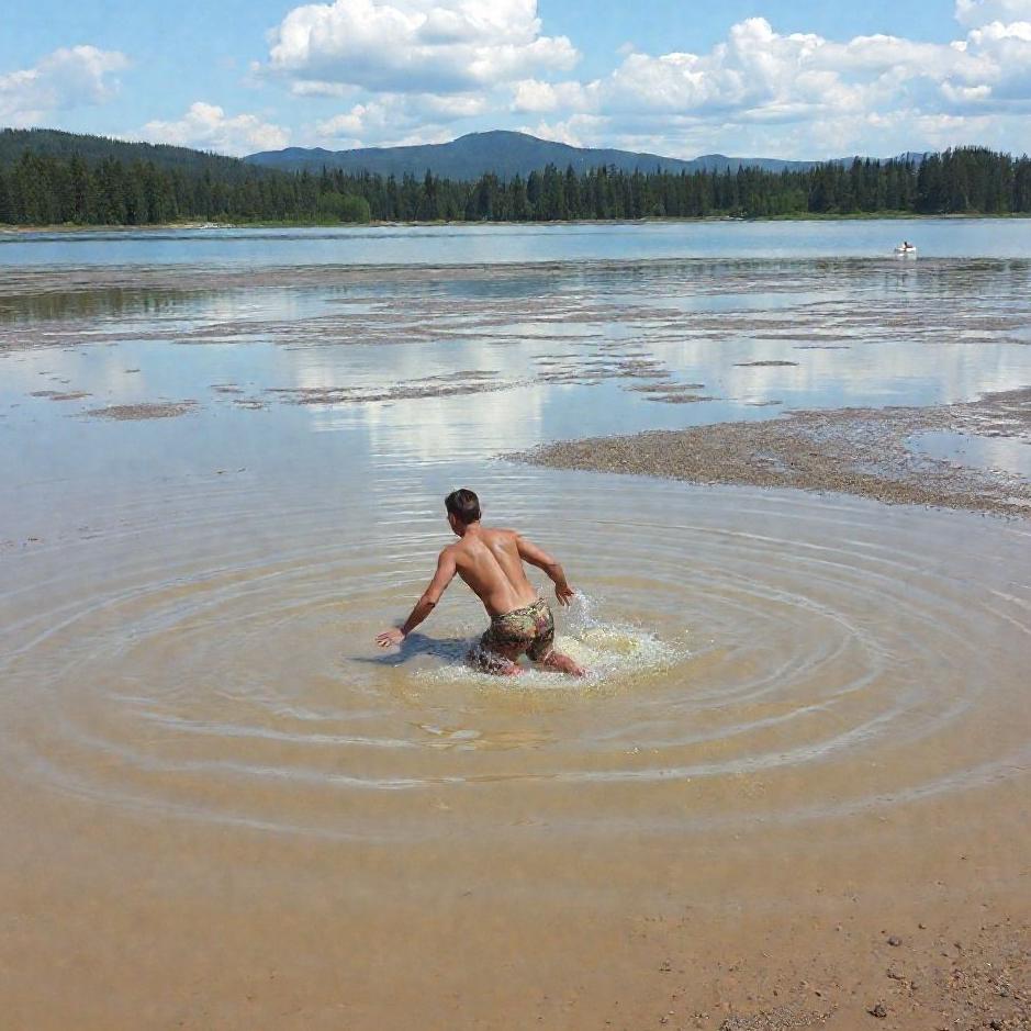 Dream : Getting into a dirty lake