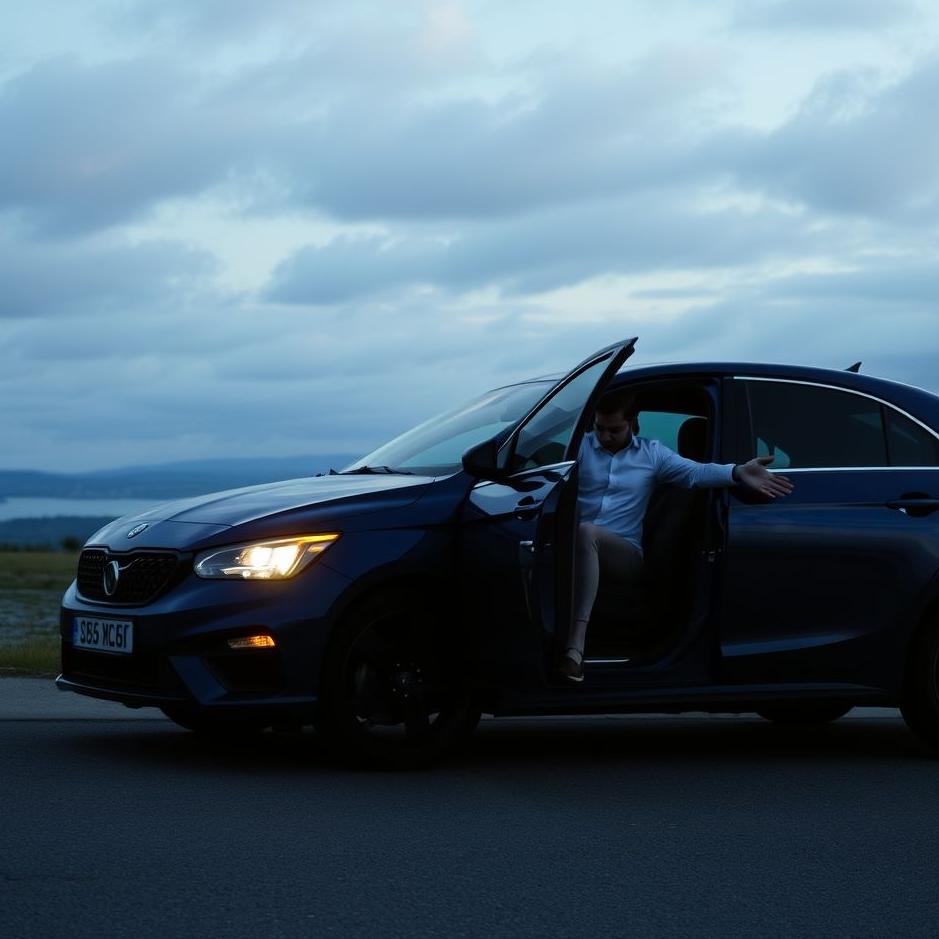 Dream : Getting into a navy blue car in a dream