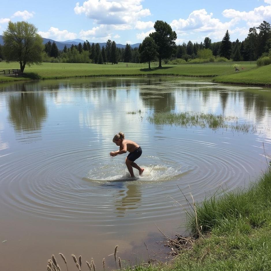 Dream : Getting into a pond