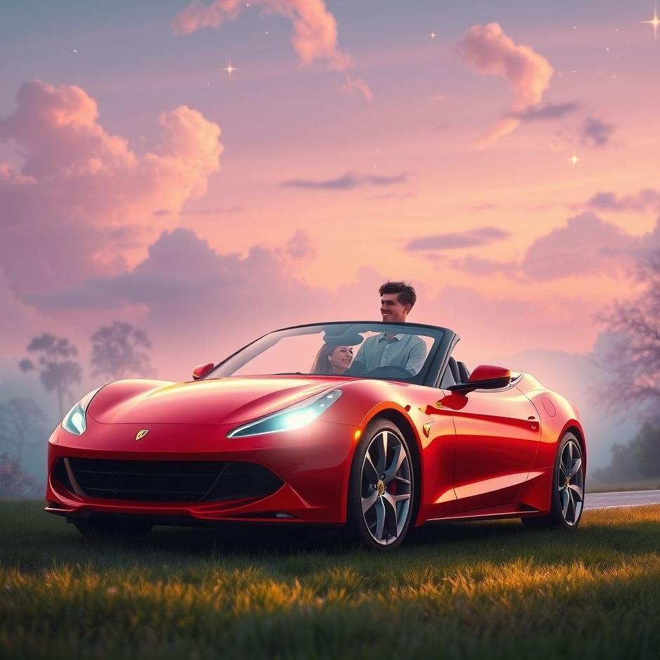 Dream : Getting into a red car with your spouse in a dream