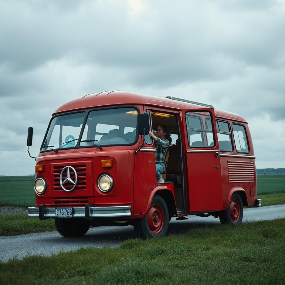 Dream : Getting into a red minibus in a dream