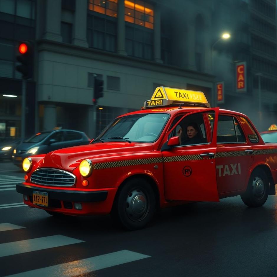 Dream : Getting into a red taxi in a dream