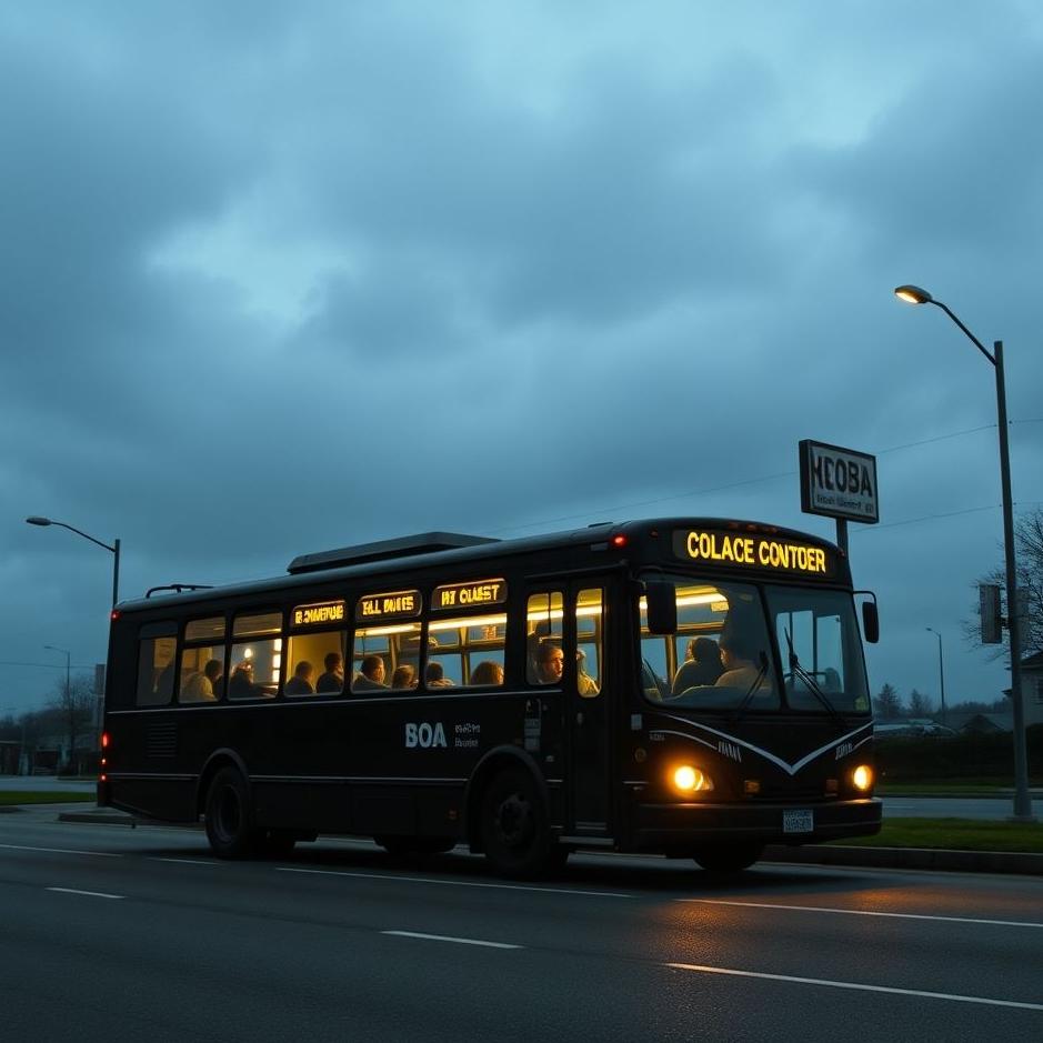 Dream : Getting on a black bus in a dream
