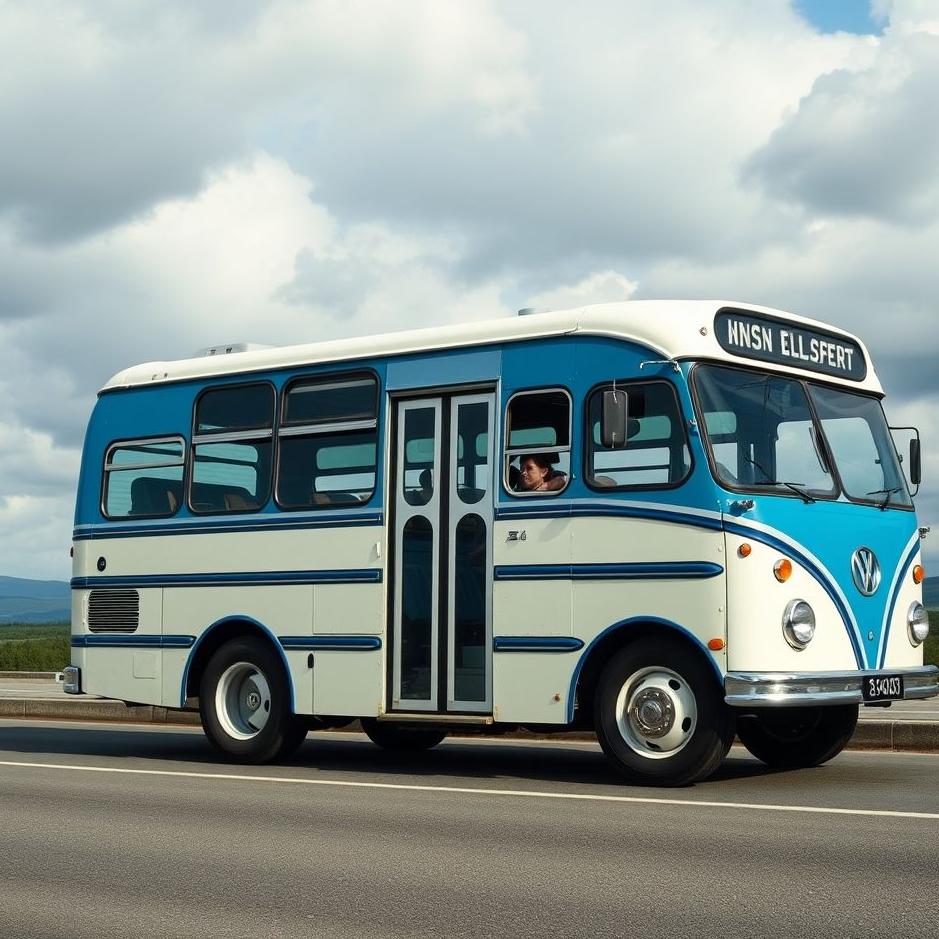 Dream : Getting on a blue and white bus in a dream