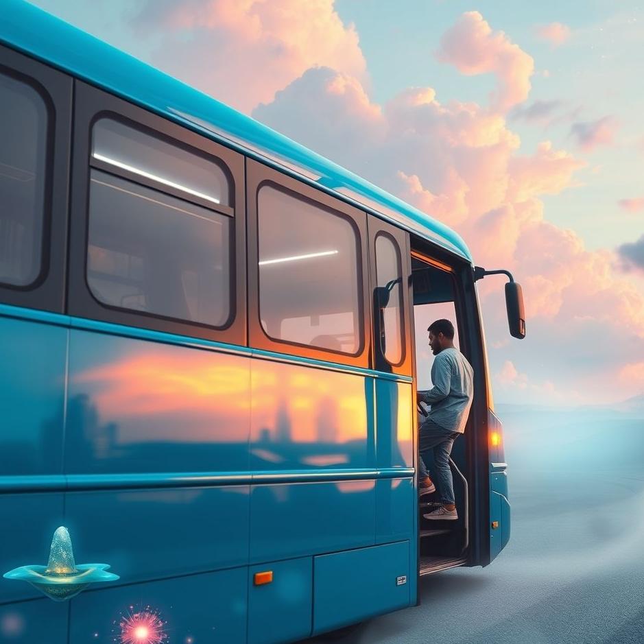 Dream : Getting on a blue bus in a dream