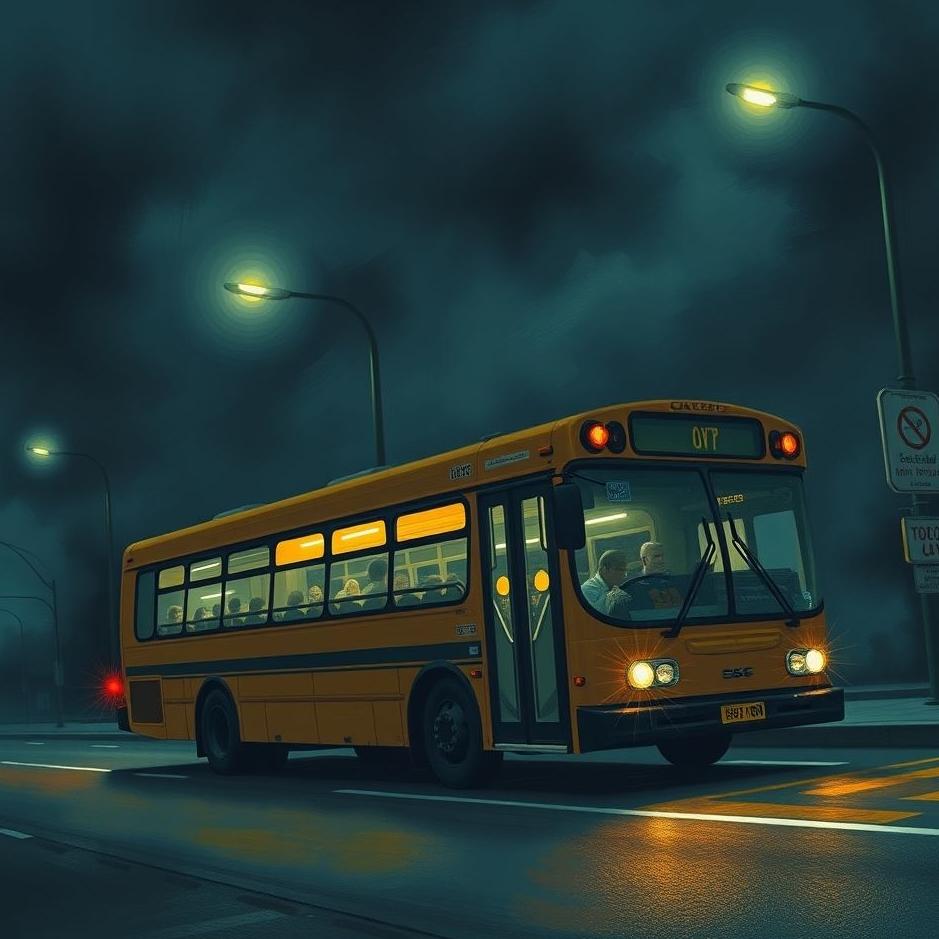 Dream : Getting on a bus at night in a dream