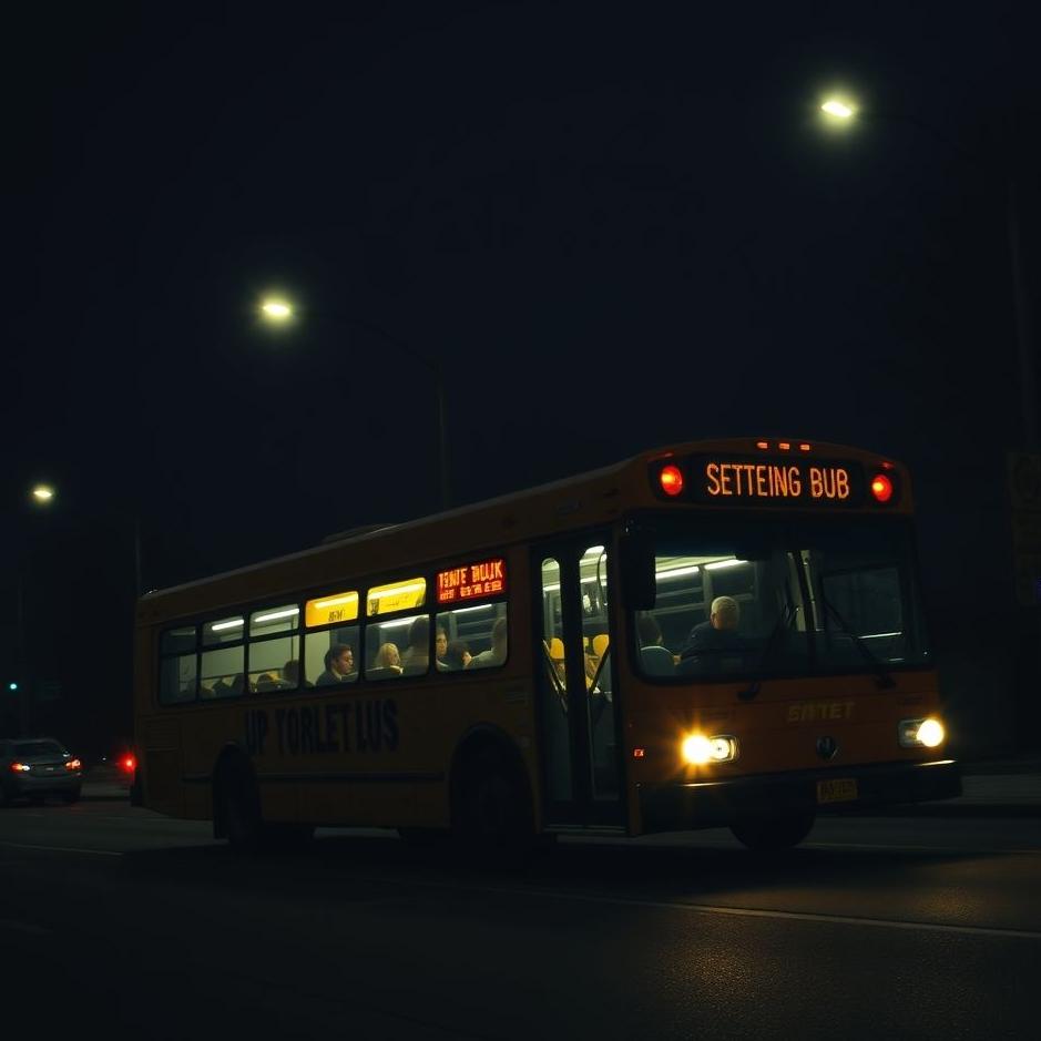 Dream : Getting on a bus in the dark in a dream