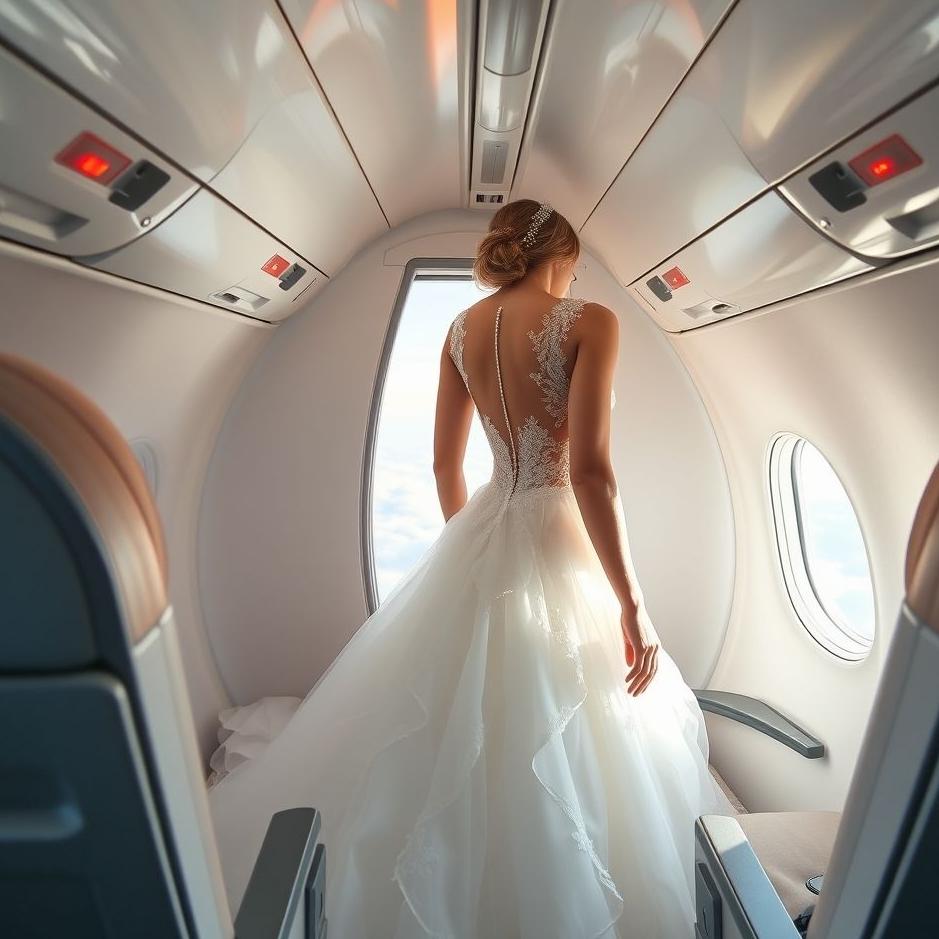 Dream : Getting on a plane with a wedding dress in your dream
