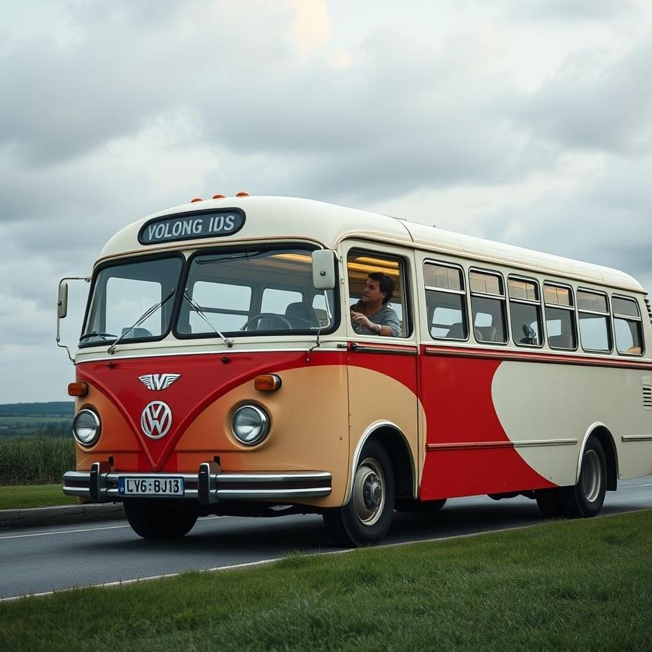 Dream : Getting on a red and white bus in a dream