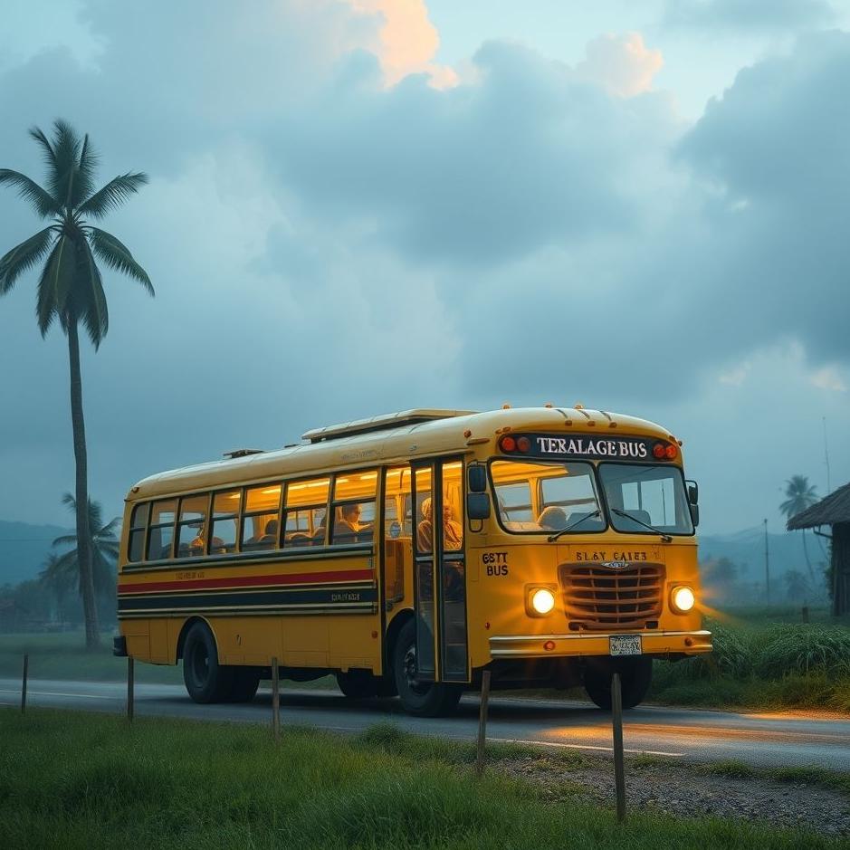 Dream : Getting on a village bus in a dream