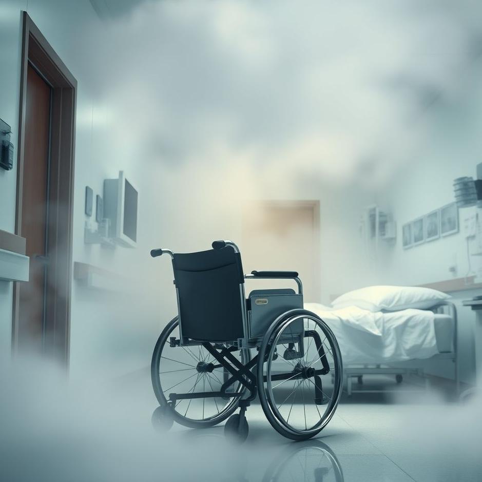 Dream : Getting on a wheelchair in a hospital in a dream