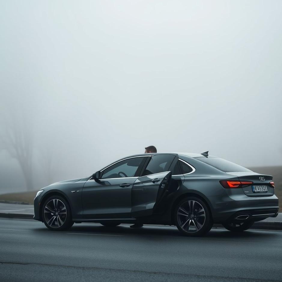 Dream : Getting out of a gray car in a dream