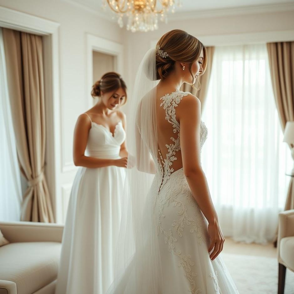 Dream : Getting ready and wearing a wedding dress in a dream