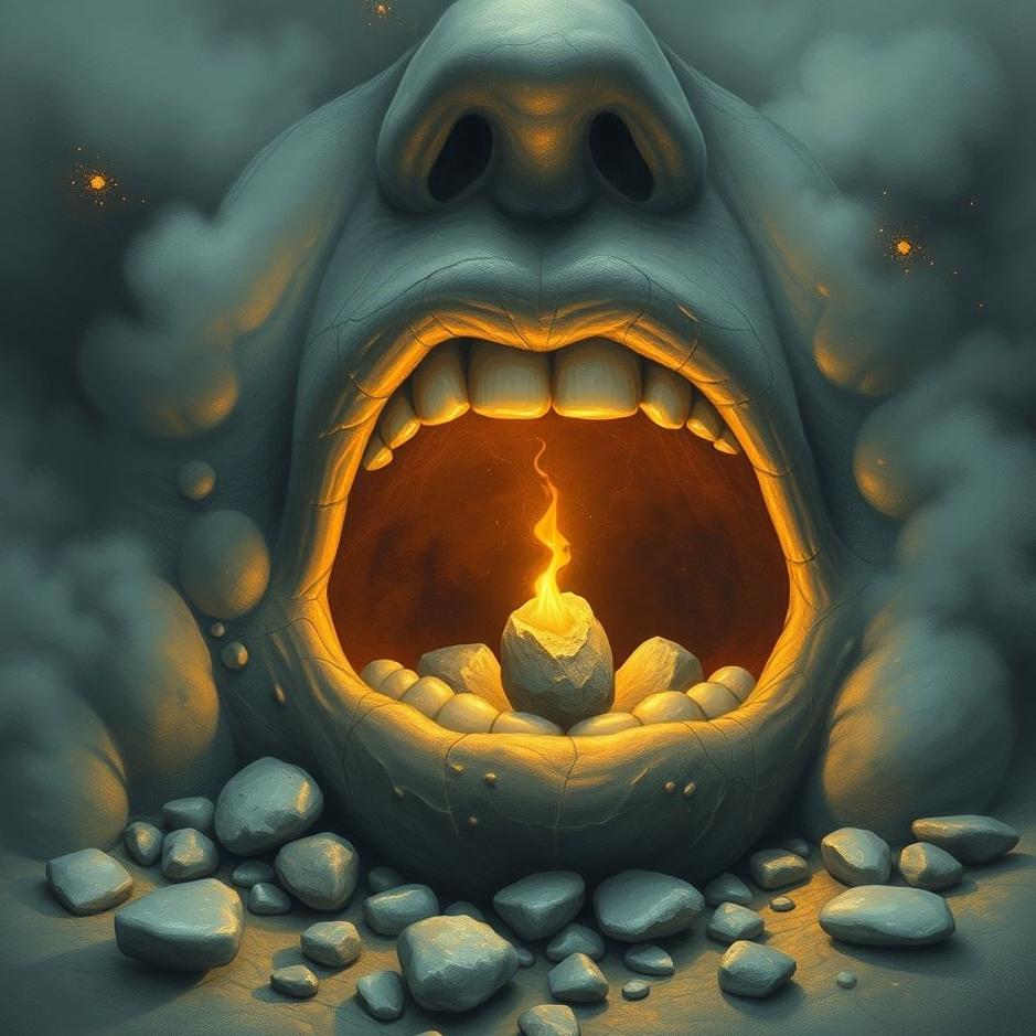 Dream : Getting stones to the mouth in the dream