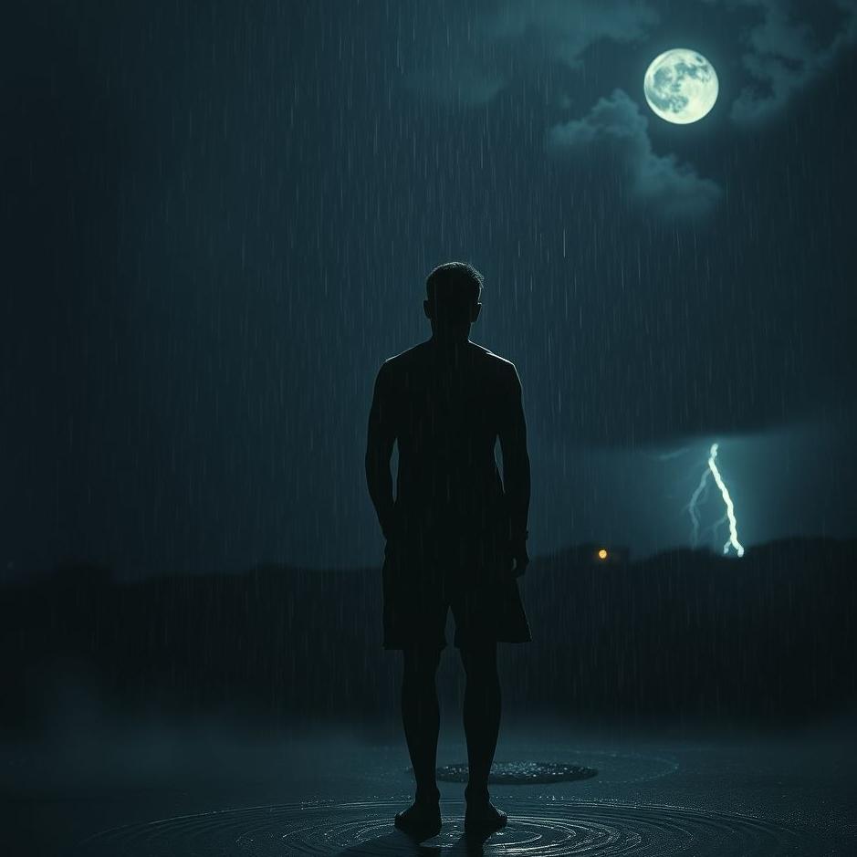 Dream : Getting wet in the rain at night in a dream