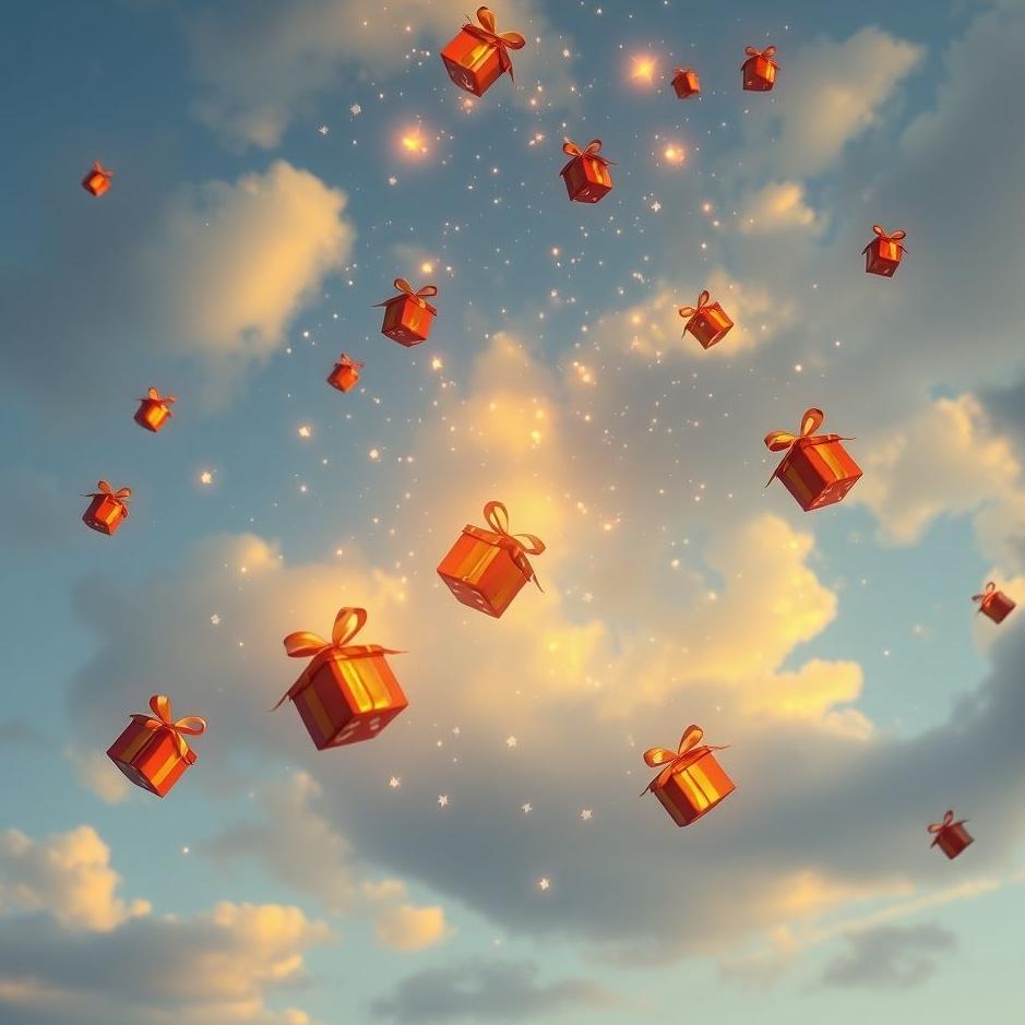 Dream : Gifts falling from the sky in a dream