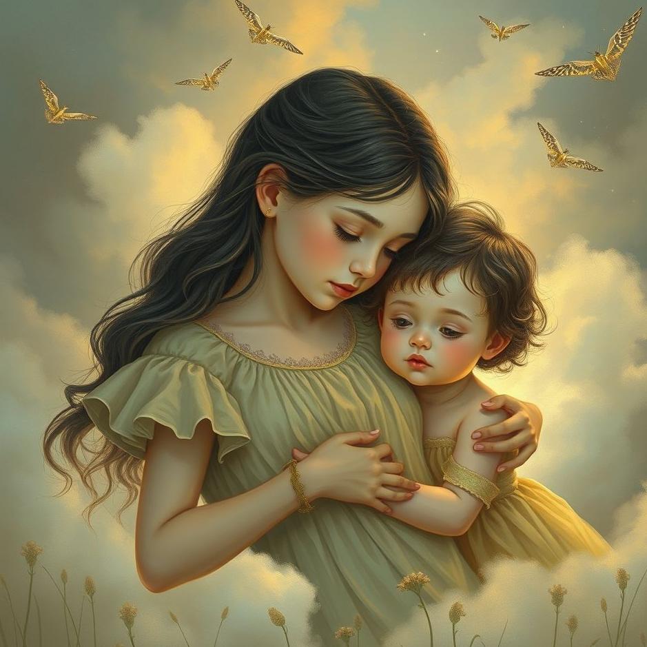 Dream : Girl and a child in a dream