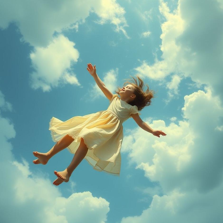 Dream : Girl falling down in a dream