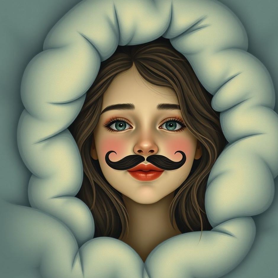 Dream : Girl seeing herself with a moustache in a dream
