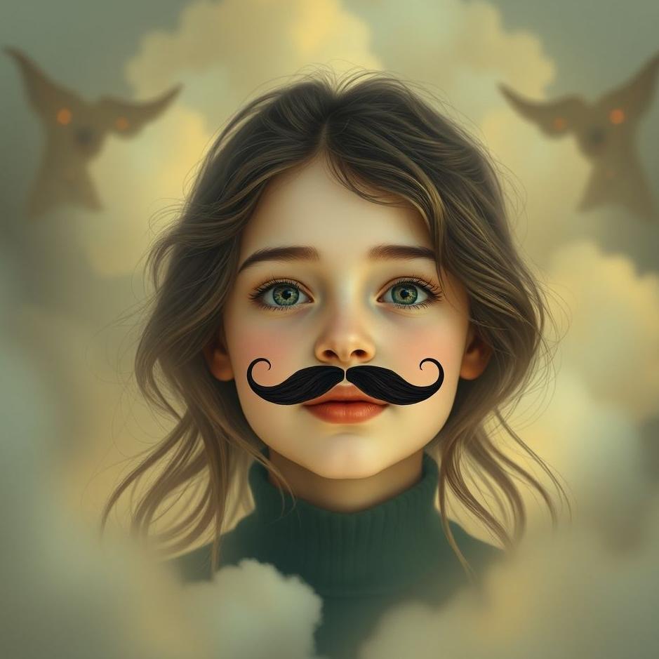 Dream : Girl with a moustache in a dream
