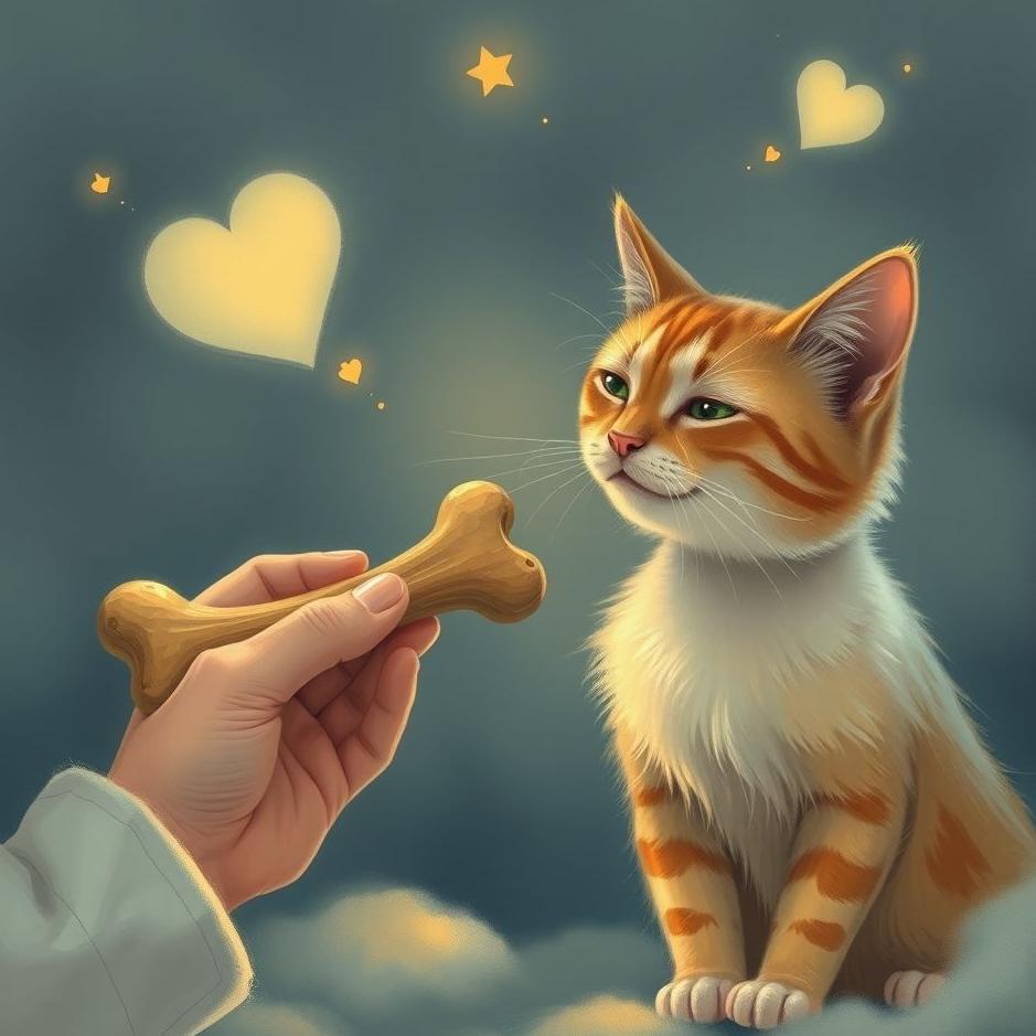 Dream : Giving a bone to a cat in a dream