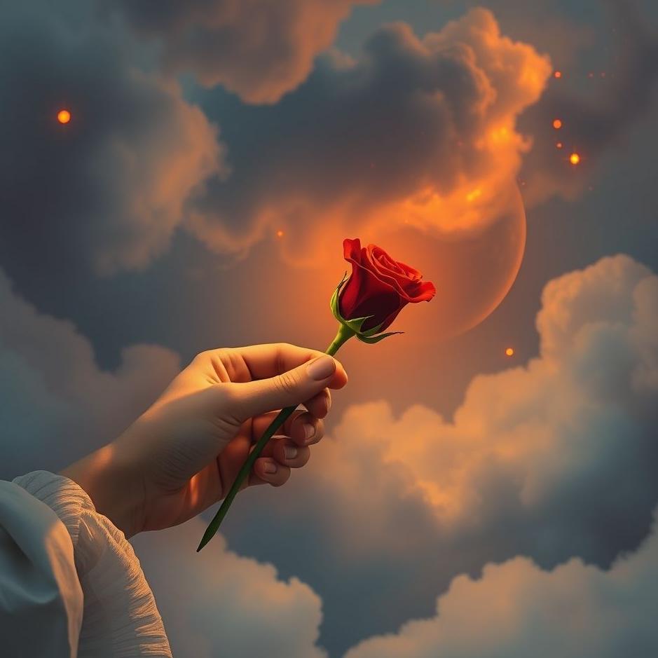 Dream : Giving a red rose as a gift in a dream