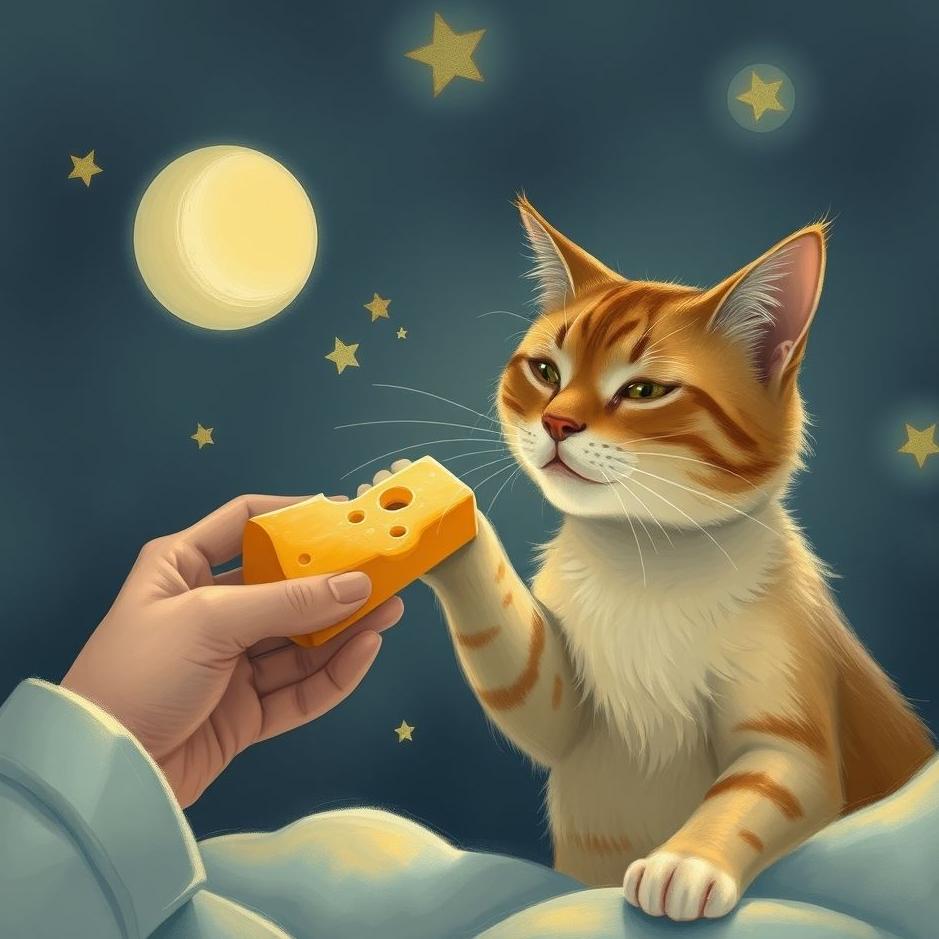 Dream : Giving cheese to a cat in a dream
