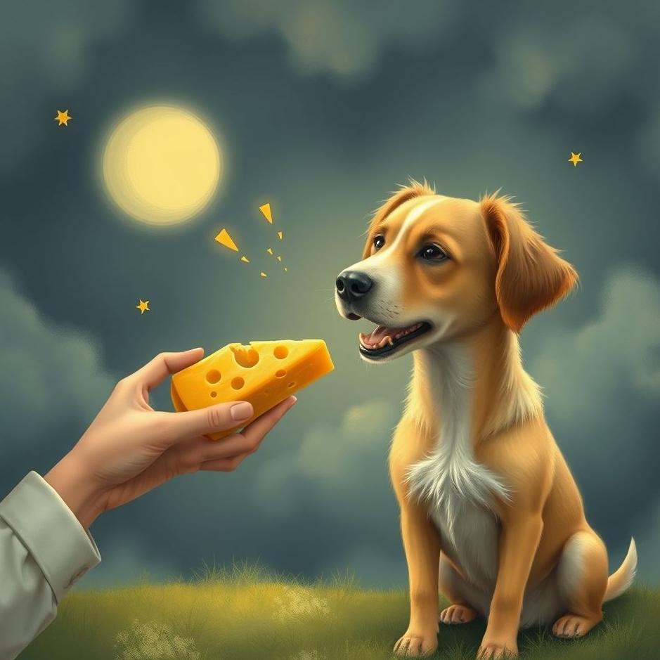 Dream : Giving cheese to a dog in a dream