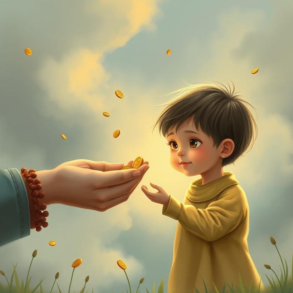 Dream : Giving coins to a little child in a dream
