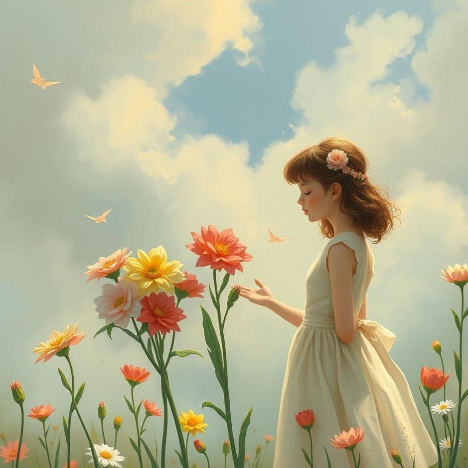 Dream : Giving flowers to a girl in a dream
