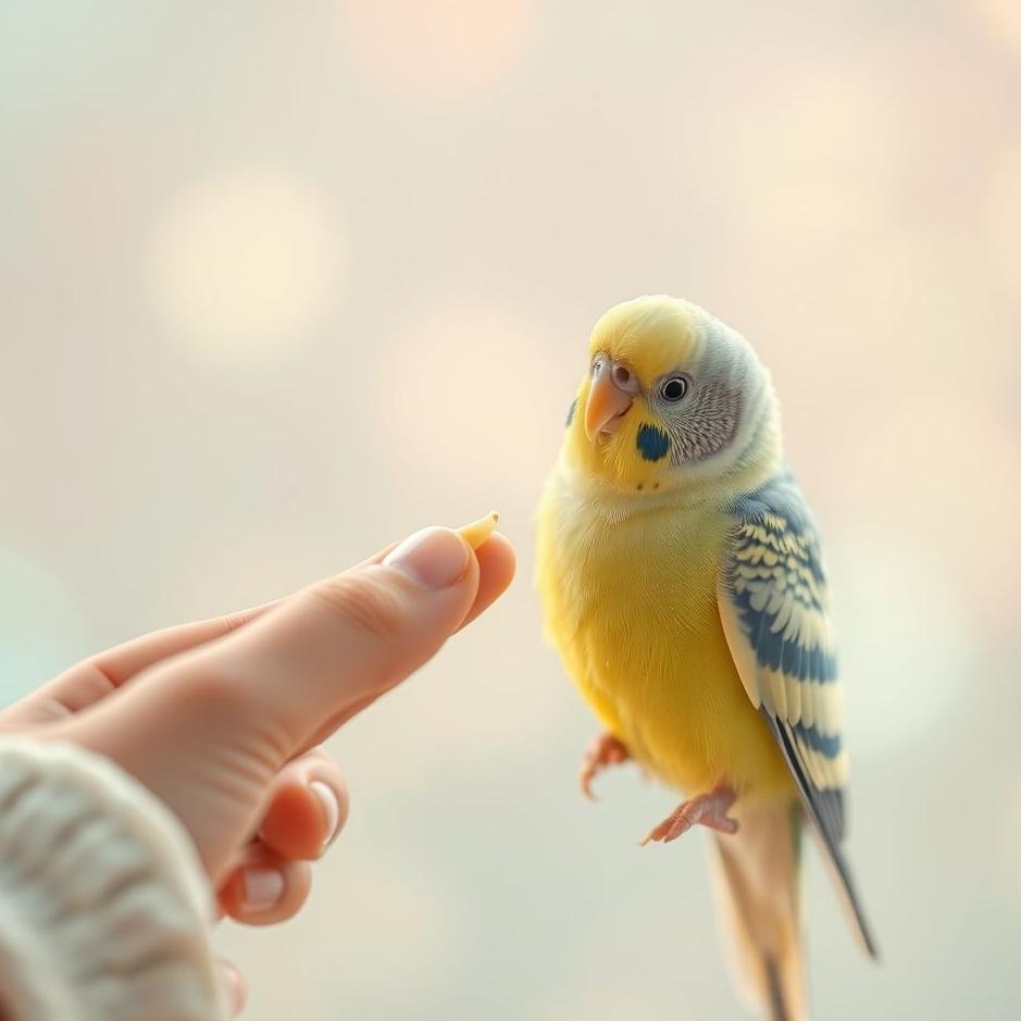 Dream : Giving food to a budgie in a dream