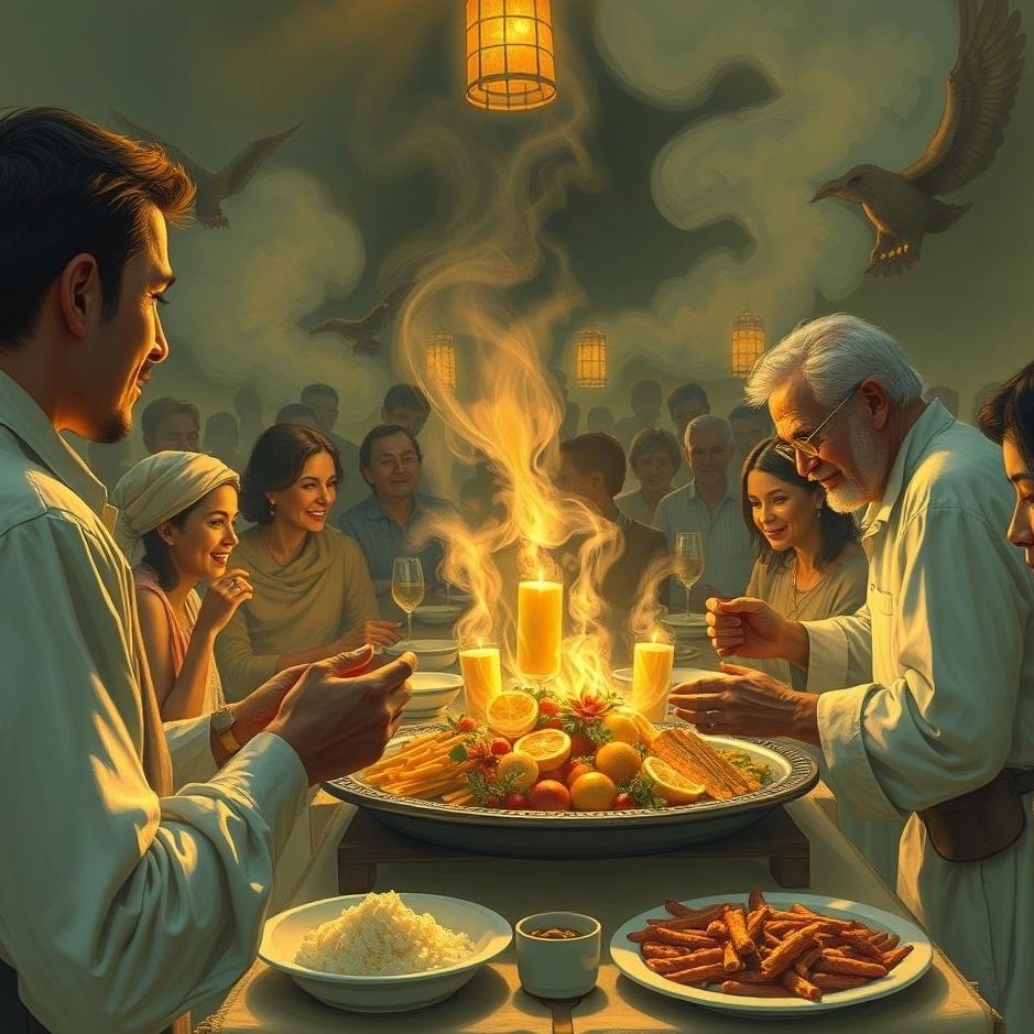 Dream : Giving food to a crowded guest in a dream