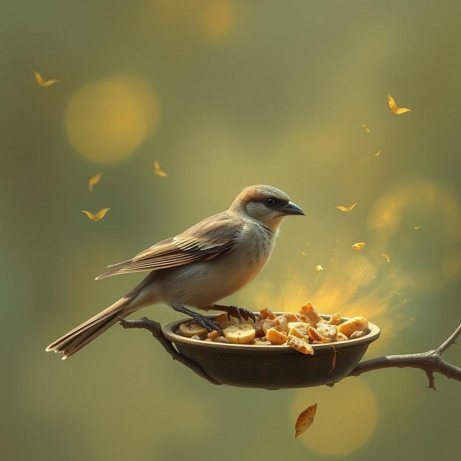 Dream : Giving food to a sparrow in a dream