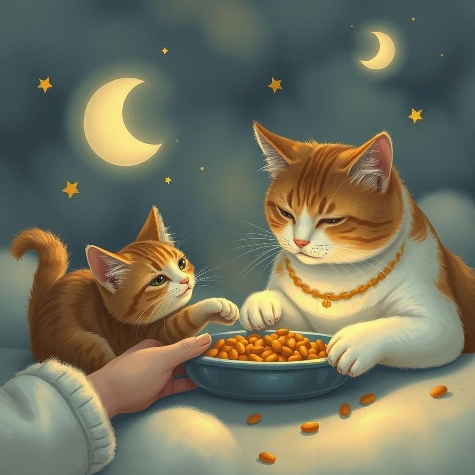 Dream : Giving food to cats in a dream