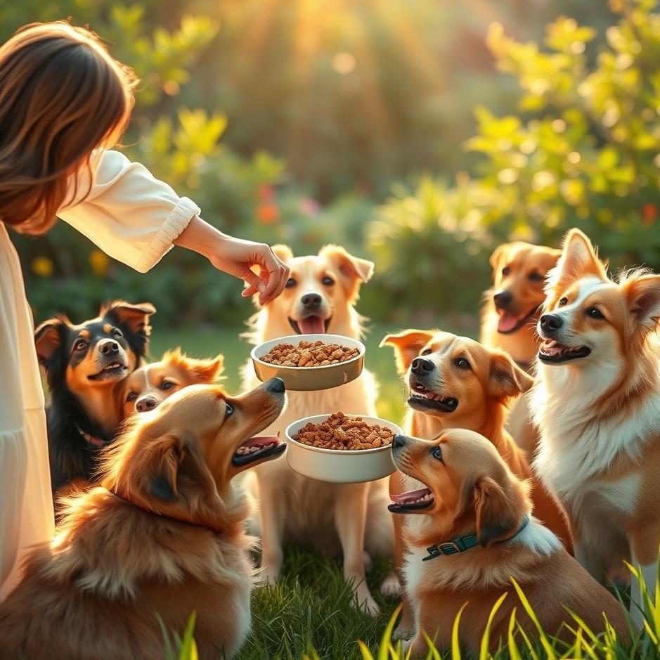 Dream : Giving food to dogs in a dream