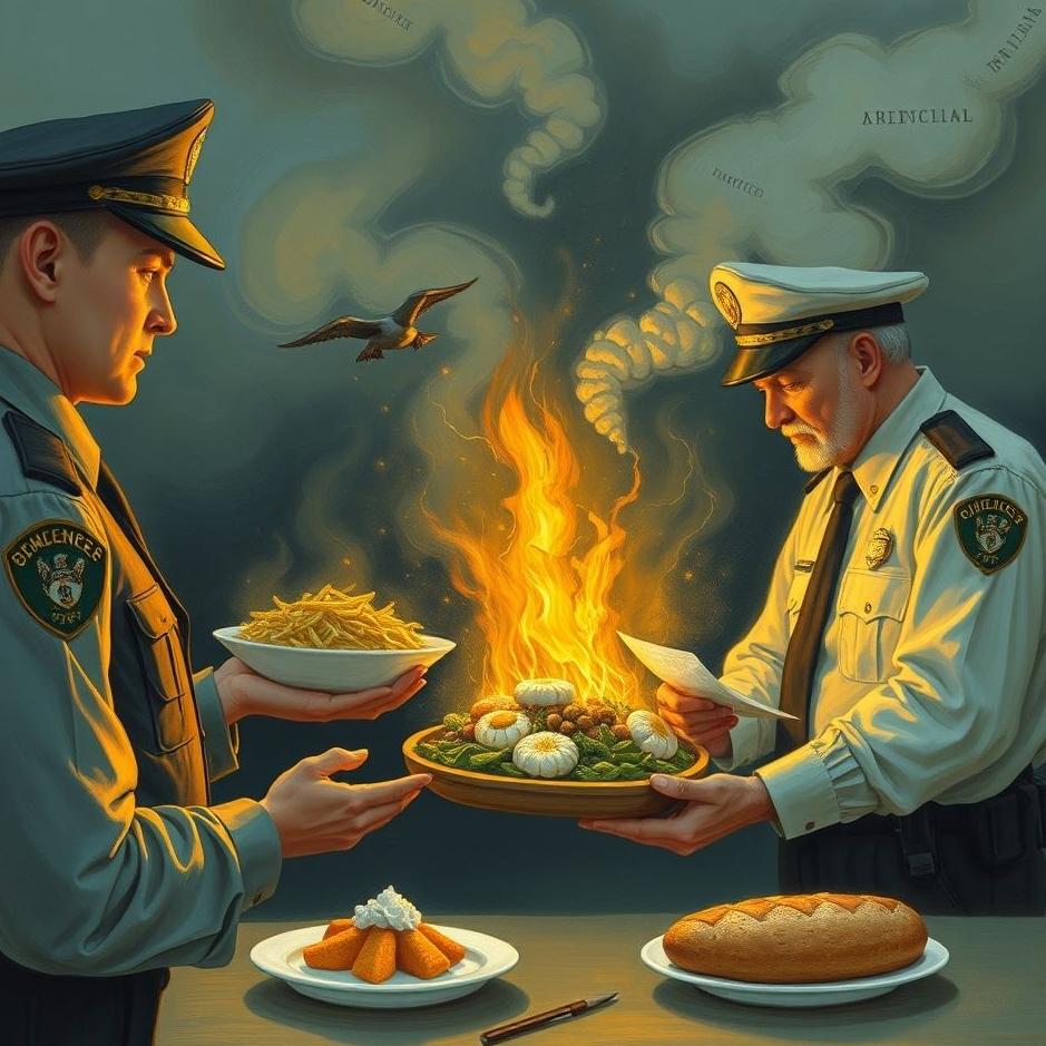 Dream : Giving food to the police in a dream