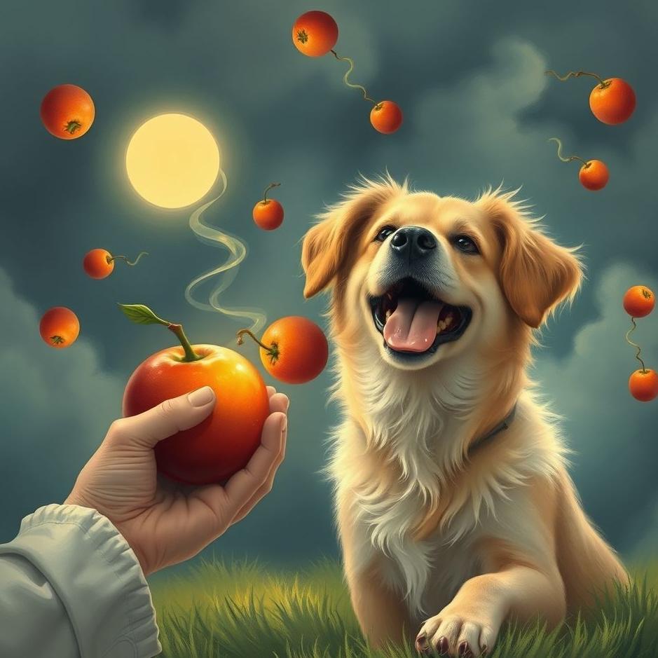 Dream : Giving fruit to a dog in a dream