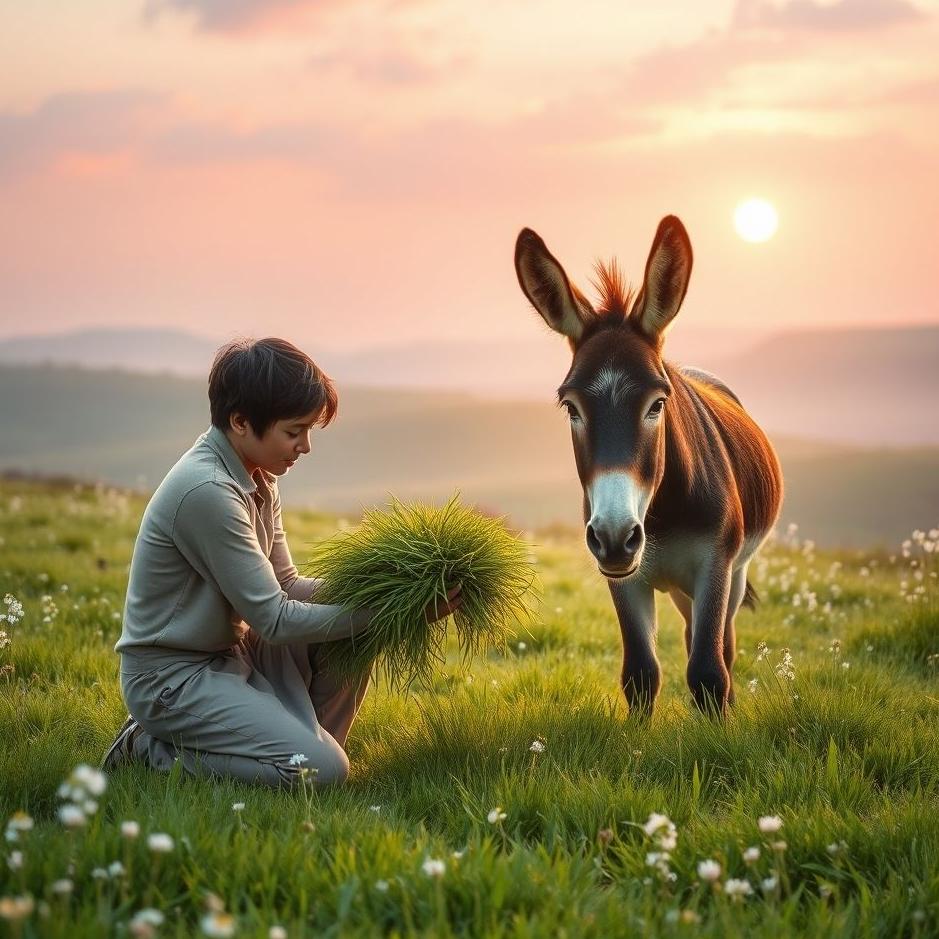 Dream : Giving grass to a donkey in a dream