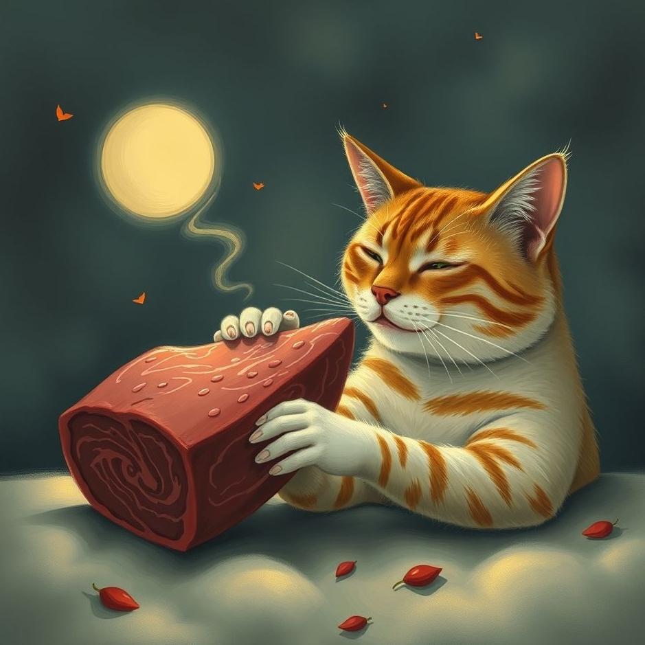 Dream : Giving meat to a cat in a dream