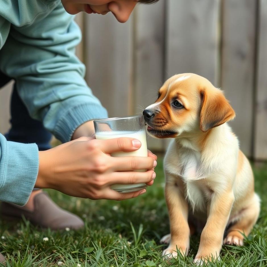 Dream : Giving milk to a puppy