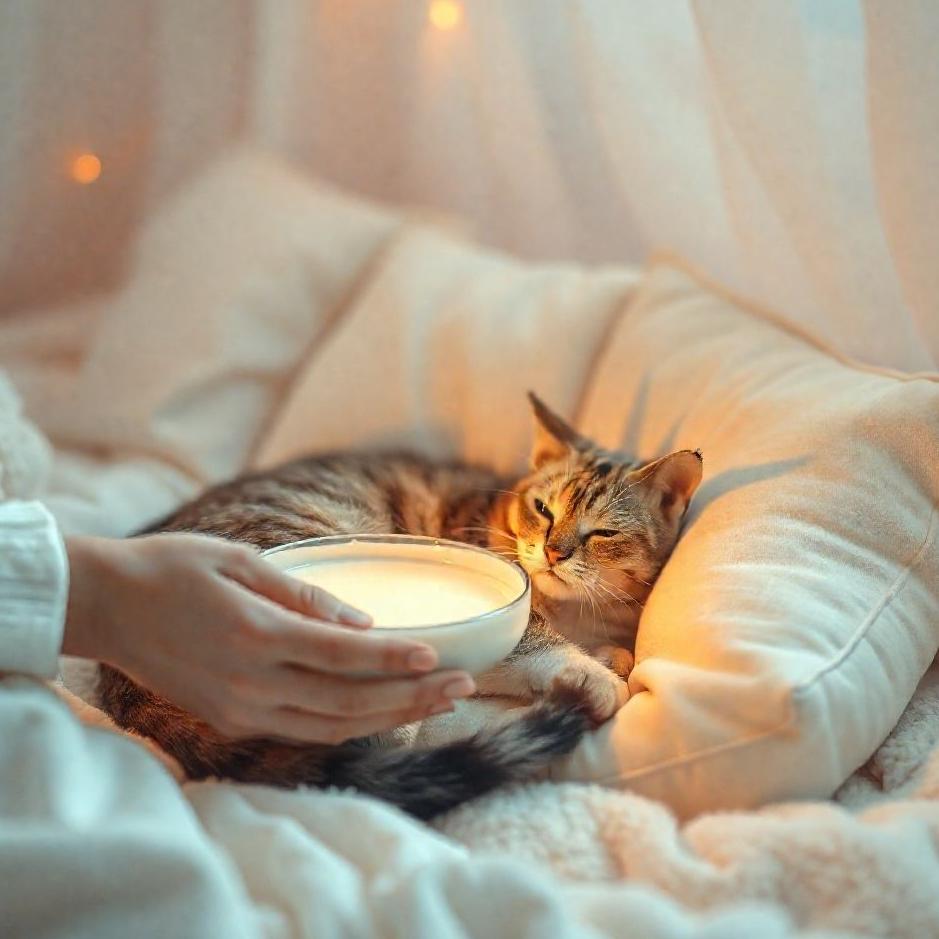 Dream : Giving milk to a sick cat in a dream